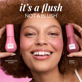 Glow Recipe Berry Flush swatch on cheek for buildable color