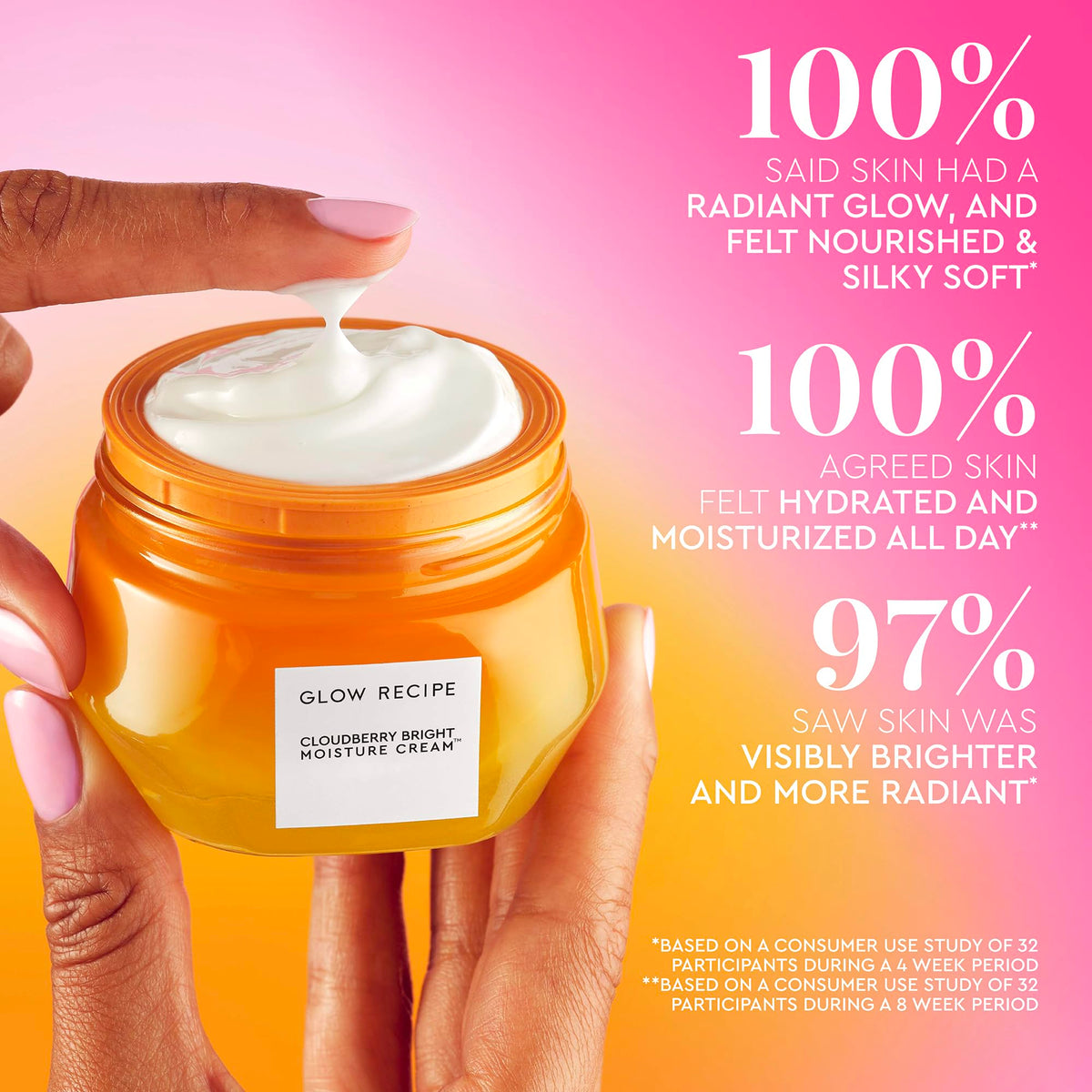Glow Recipe cloudberry-bright-cream-night-routine closeup implies day-to-night versatility