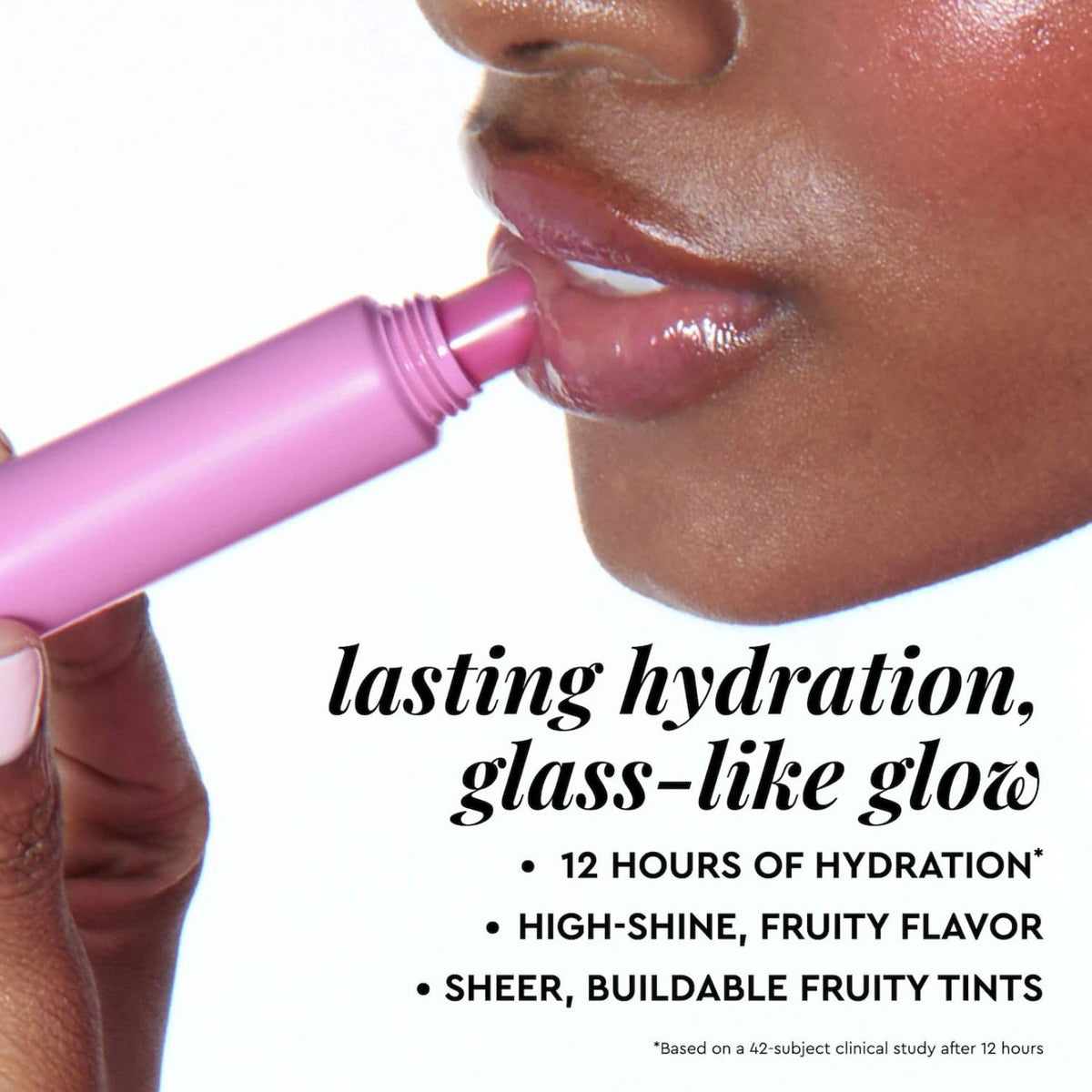 Glow Recipe Glass Balm high-shine-glow highlights a luminous, plump-looking finish