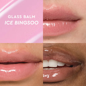 Glow Recipe Glass Balm Lip Treatment Ice Bingsoo tint shows subtle color and shine.