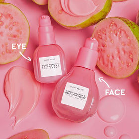 Glow Recipe Guava Vitamin C Serum bottle close-up for radiant, even-toned skin.