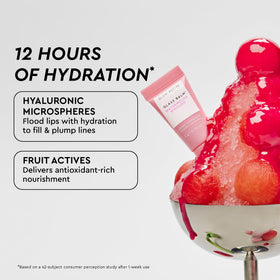 Glow Recipe Glass Balm Watermelon Bingsoo swatch showcasing glossy shine.