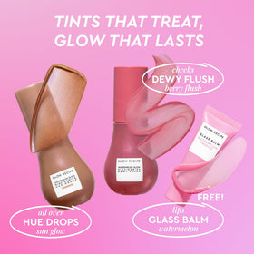 Glow Recipe Dewy Flush Berry blush on cheeks for natural, buildable color.