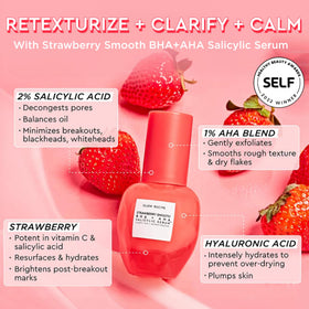 Glow Recipe Strawberry Salicylic Serum application close-up shows smooth texture and gentle exfoliation