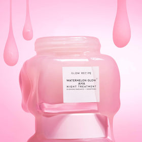 Glow Recipe vegan formula label indicating paraben- and mineral oil-free skincare.