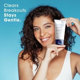 Glowbiotics Probiotic Clarifying Cleanser label highlights 2% salicylic acid and probiotic benefits.