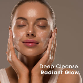 Glowbiotics Probiotic Clarifying Cleanser pump-dispense shot ready for routine cleansing.