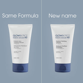 Splash image of Glowbiotics cleanser illustrating a refreshing rinse post-cleanse.