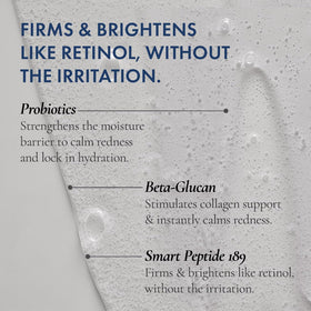 Glowbiotics probiotic revitalizing cleanser aloe vera and beta-glucan soothe and hydrate skin.