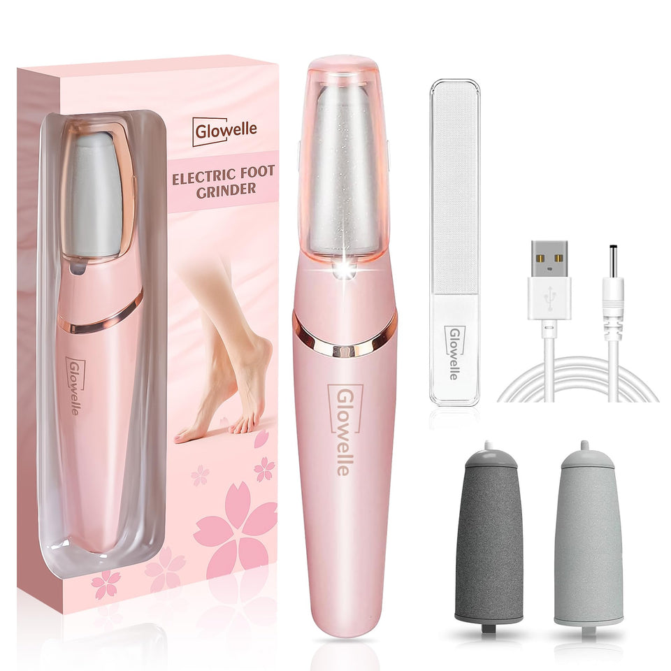 Glowelle electric foot callus remover in main view for salon-like results at home.