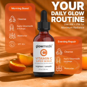 GlowMedik Vitamin C Serum aloe vera illustration communicates soothing botanicals.