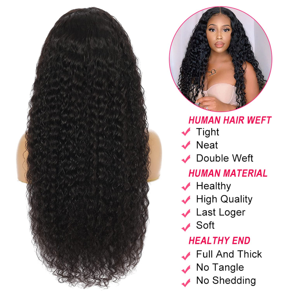 GLOWNINA 13x4 HD Transparent Lace Front for seamless parting and invisible knots.