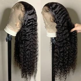 GLOWNINA Human hair wig pre-plucked with baby hairs for natural edge.