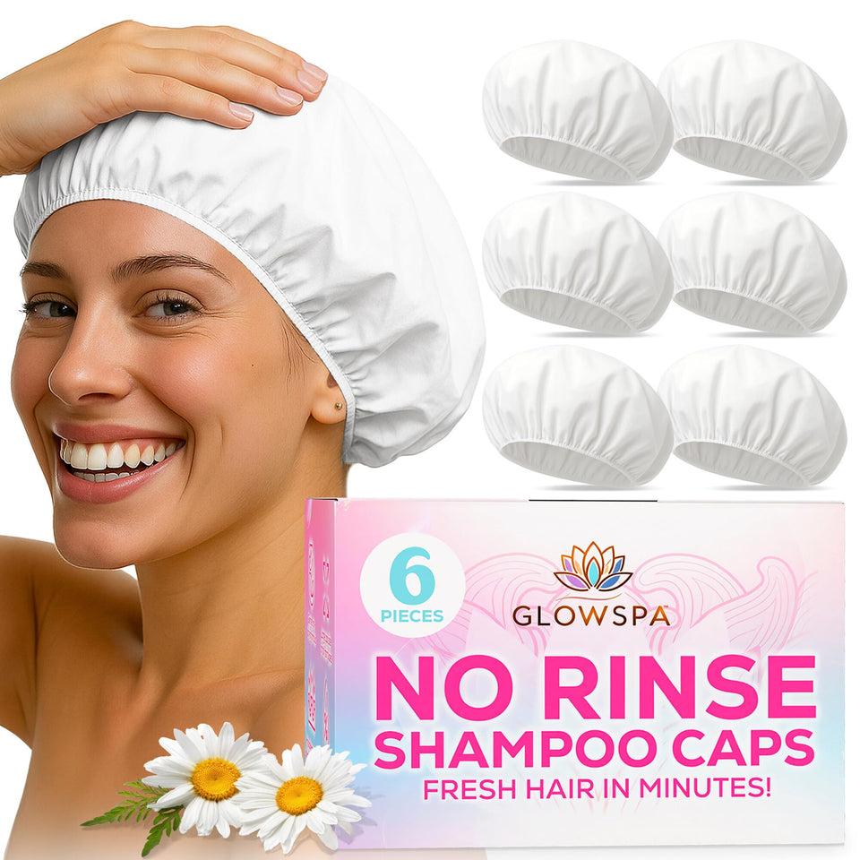 GlowSPA no rinse shampoo caps packaging ready for convenient waterless hair care