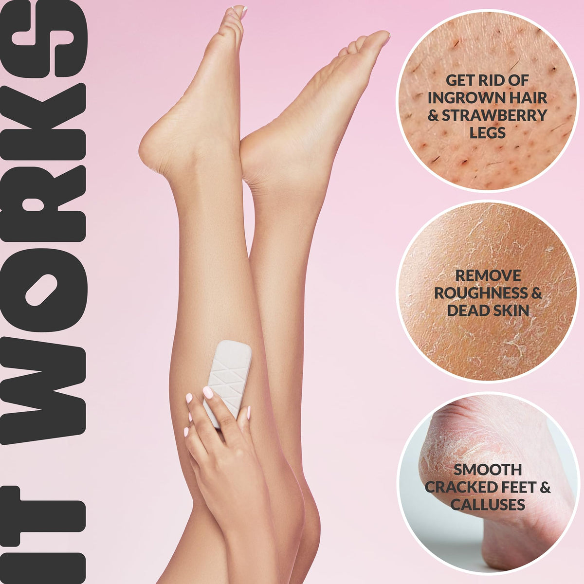 Glowstone Get Even Leg Scrub smooth side targets lower legs for gentle exfoliation