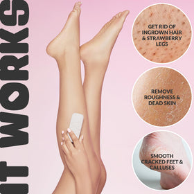 Glowstone Get Even Leg Scrub smooth side targets lower legs for gentle exfoliation