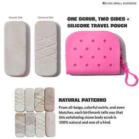 Glowstone Get Even Leg Scrub with travel pouch, great for trips