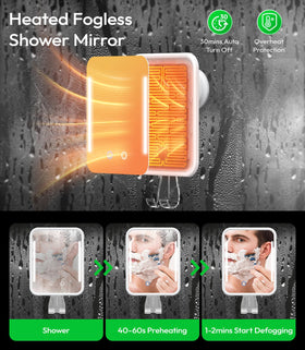 Glowtop 5000mAh battery powers long fog-free grooming sessions.