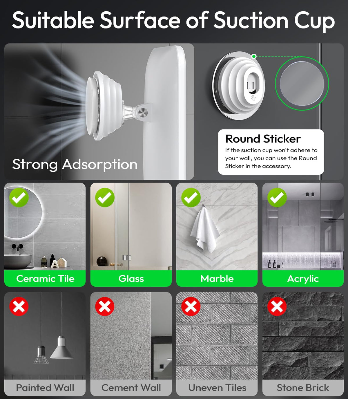 Glowtop detachable razor holder keeps your razor within reach.
