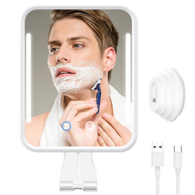 Glowtop lighted shower mirror fogless for a clear reflection in steam.