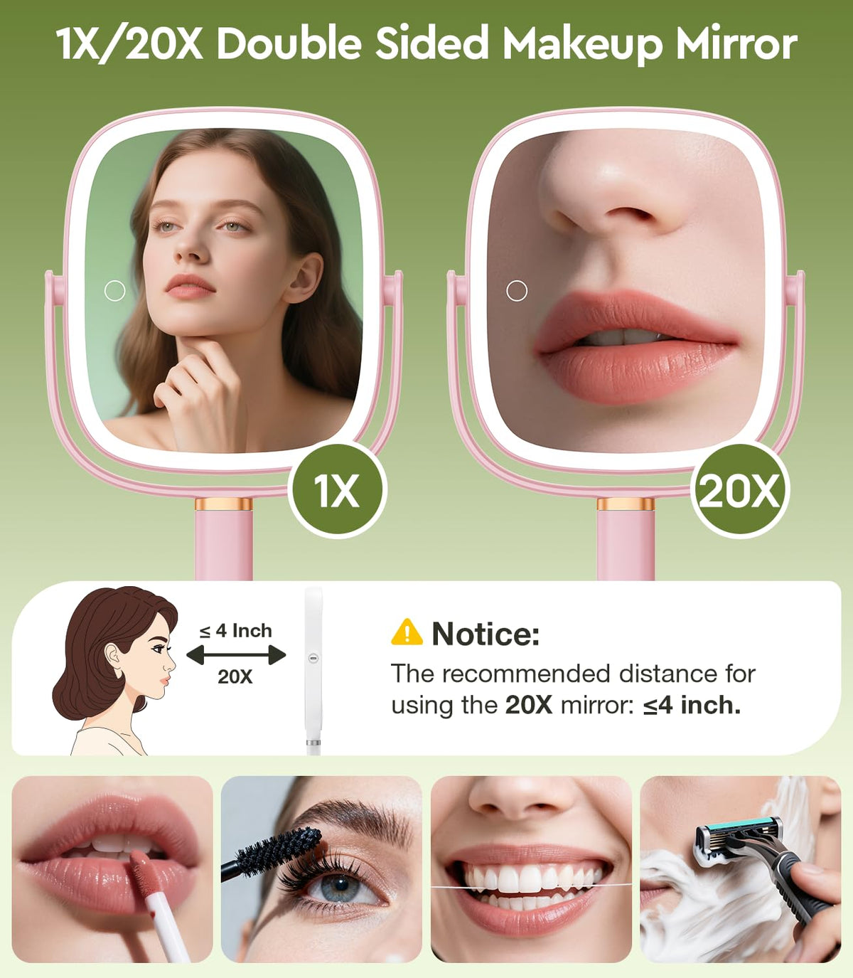 Glowtop three lighting modes for natural makeup illumination.