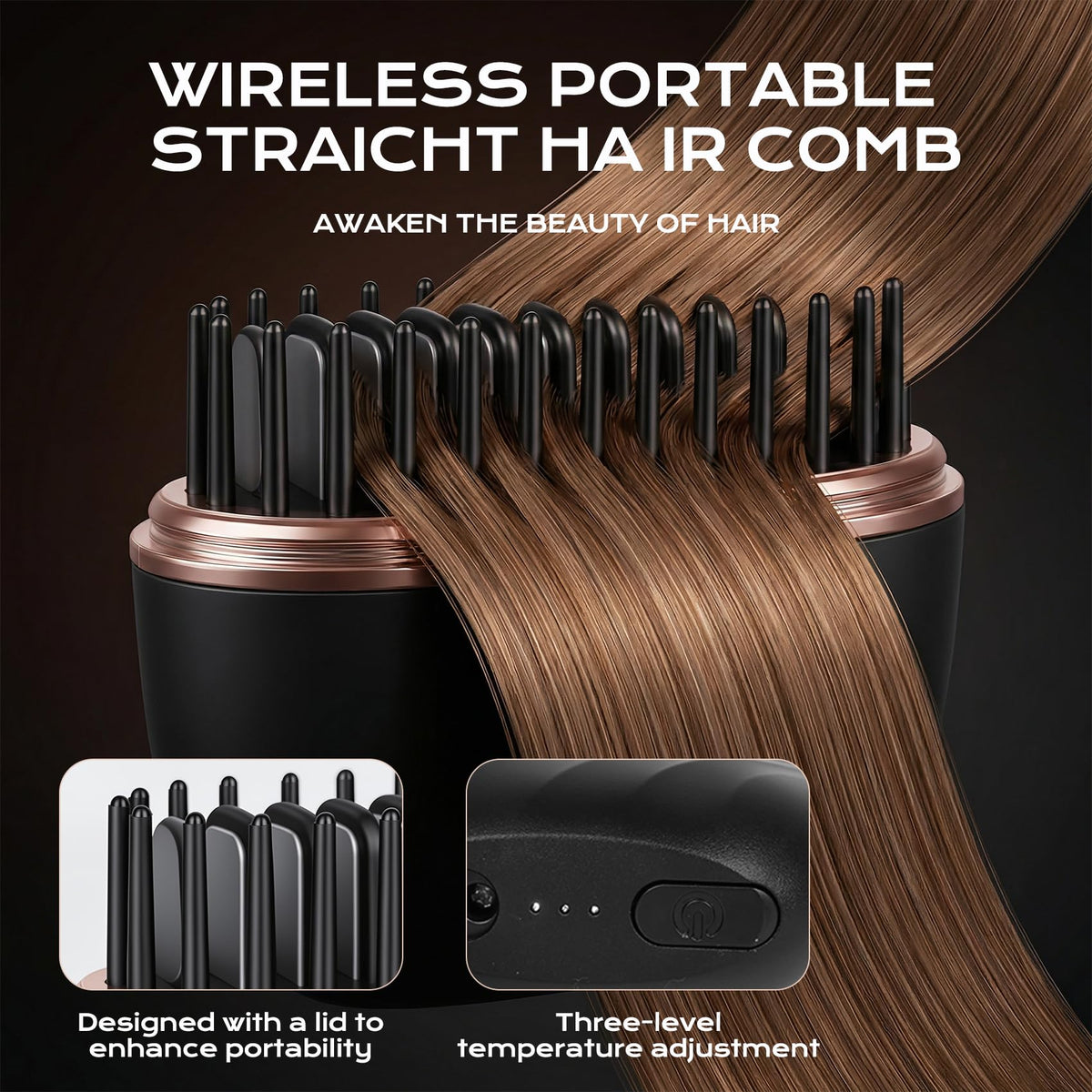 Gloxlite mini hair straightener anti-scald-shell keeps hands safe during styling.