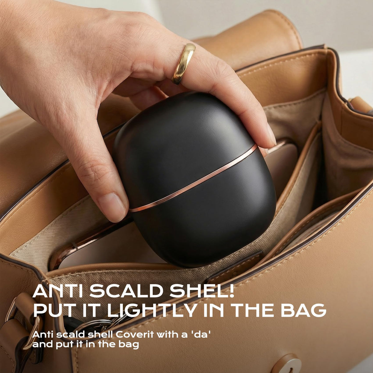 Gloxlite mini hair straightener-in-use glides for smooth, polished results.