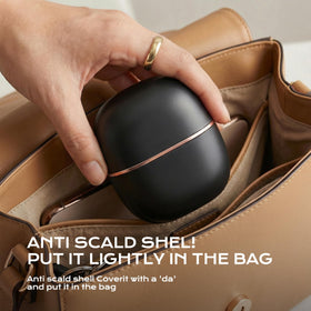 Gloxlite mini hair straightener-in-use glides for smooth, polished results.