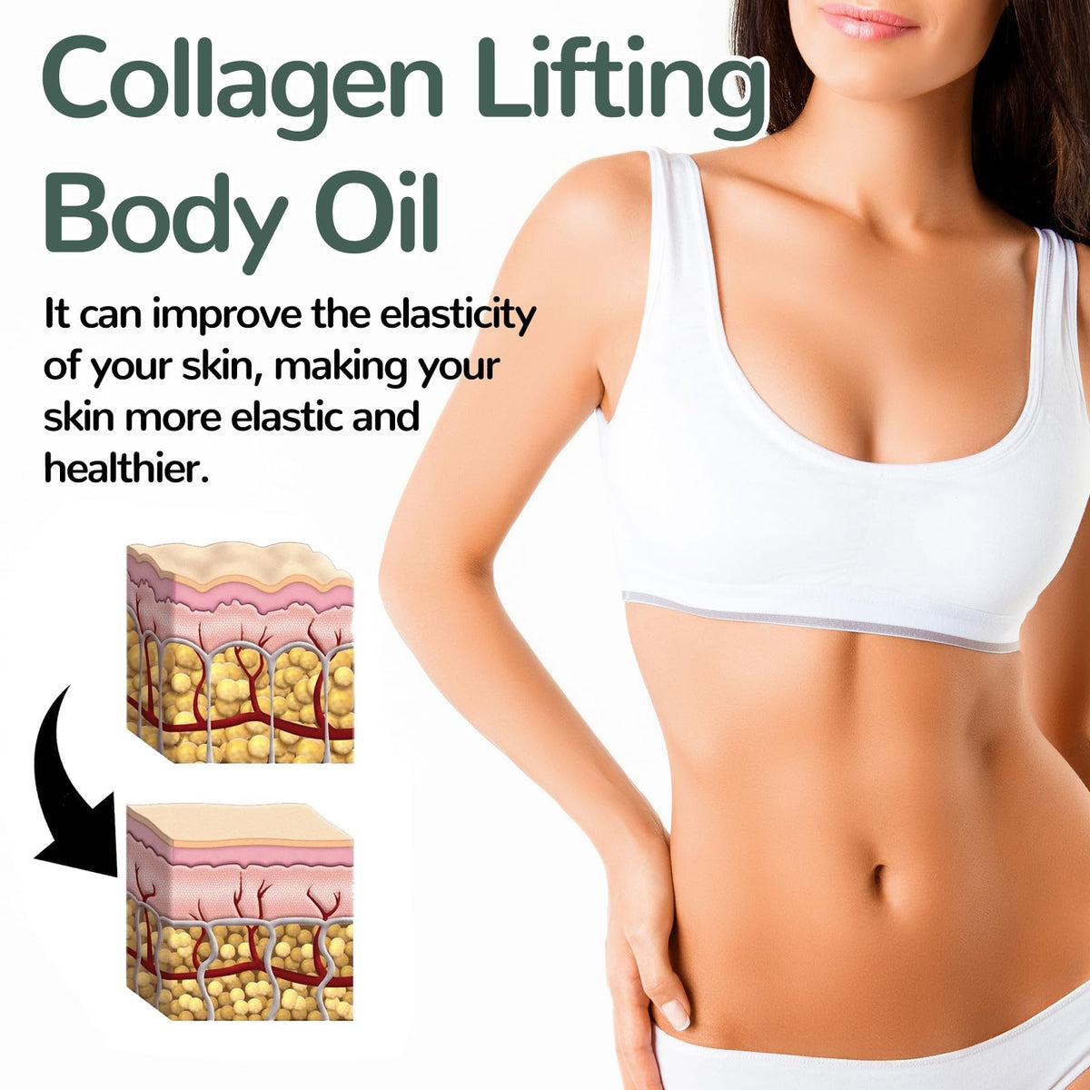 GLPYUEW Collagen oil smooths fine lines with daily use.