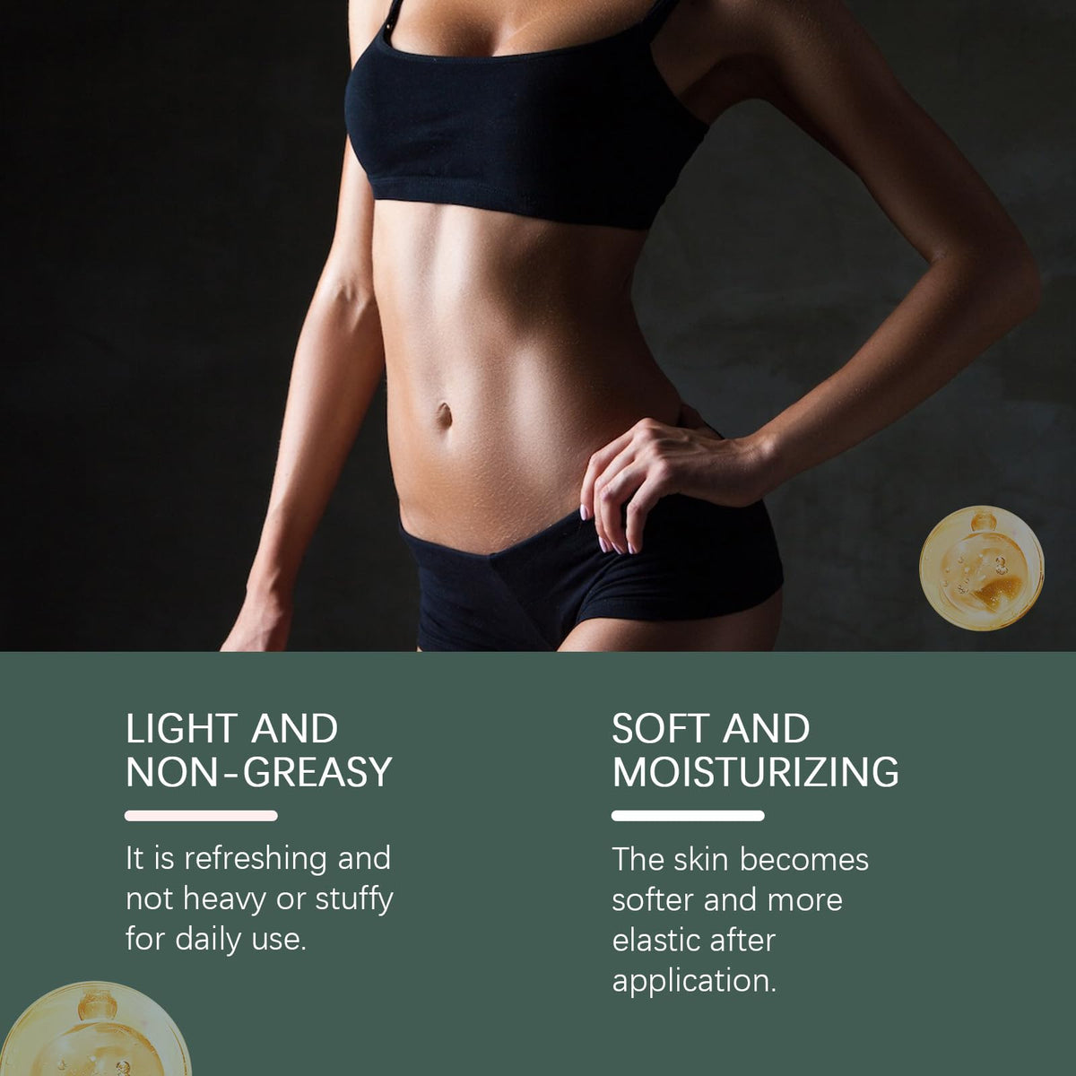GLPYUEW Collagen Oil applied after shower for moisture retention.