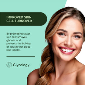 Glycology ingredients list closeup referencing lactic and glycolic acids.