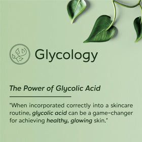 Glycology pump dispenser on sink ready for daily exfoliating routine.