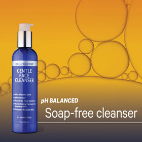 GlyDerm cleanser visual emphasizing gentle exfoliation and clean skin glow