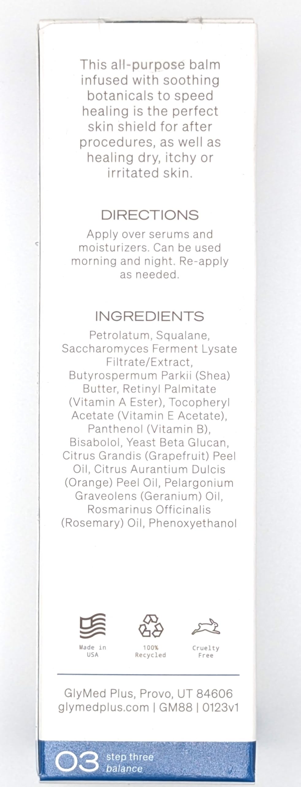 GlyMed Plus Cell Science Protection Balm close-up—rich formula ideal for restoring comfort and resilience.
