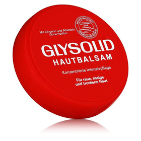 Glysolid glycerin cream being applied to hands for soft, moisturized skin.