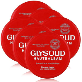 Glysolid glycerin cream jar close-up for daily skin hydration and softness.