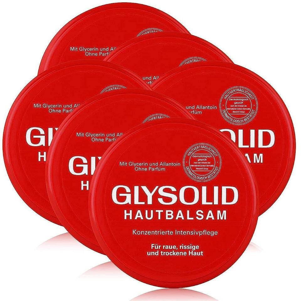 Glysolid glycerin cream jar close-up for daily skin hydration and softness.