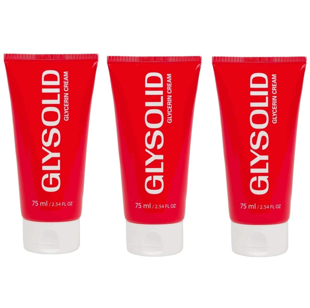Glysolid glycerin skin cream 3-pack tubes, fragrance-free for daily moisture