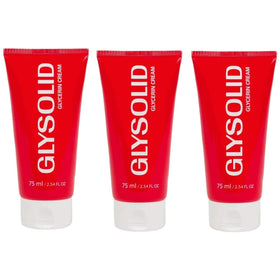 Glysolid glycerin skin cream 3-pack tubes, fragrance-free for daily moisture