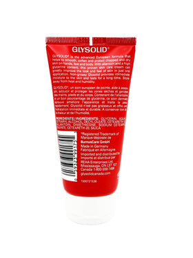 Glysolid tube close-up showing rich, silky texture for hands and feet