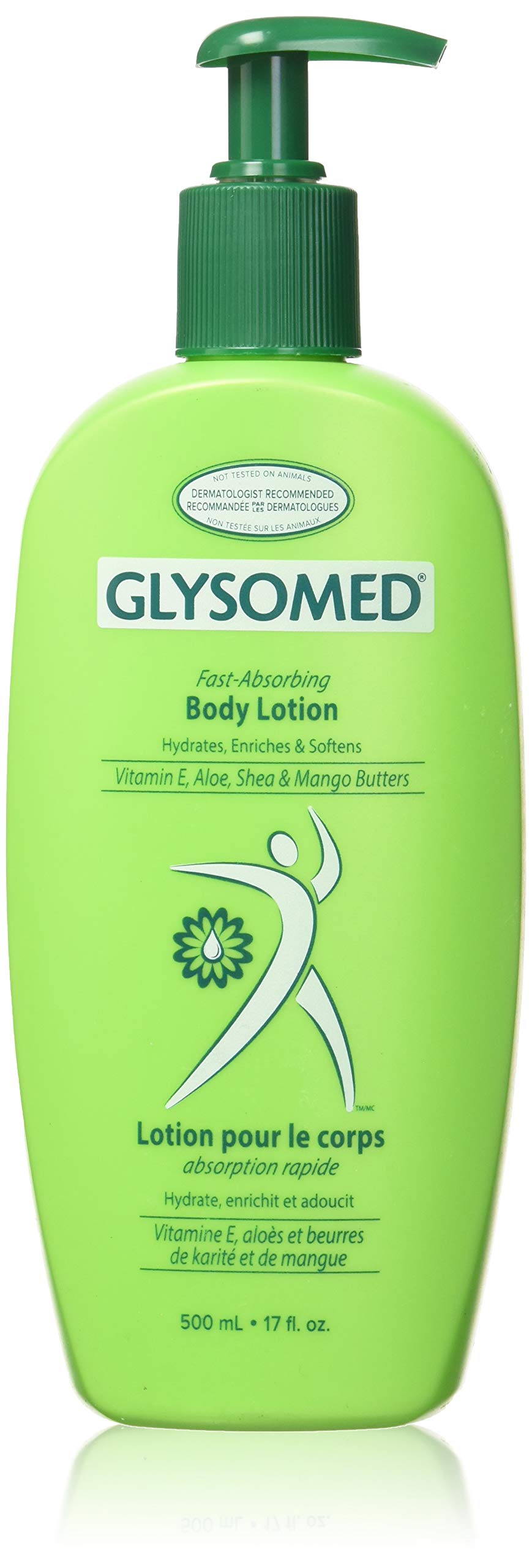 Glysomed Body Lotion 17oz bottle showing lightweight texture for daily hydration.