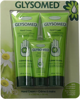 Glysomed hand cream silky texture and fast absorption for comfortable wear.