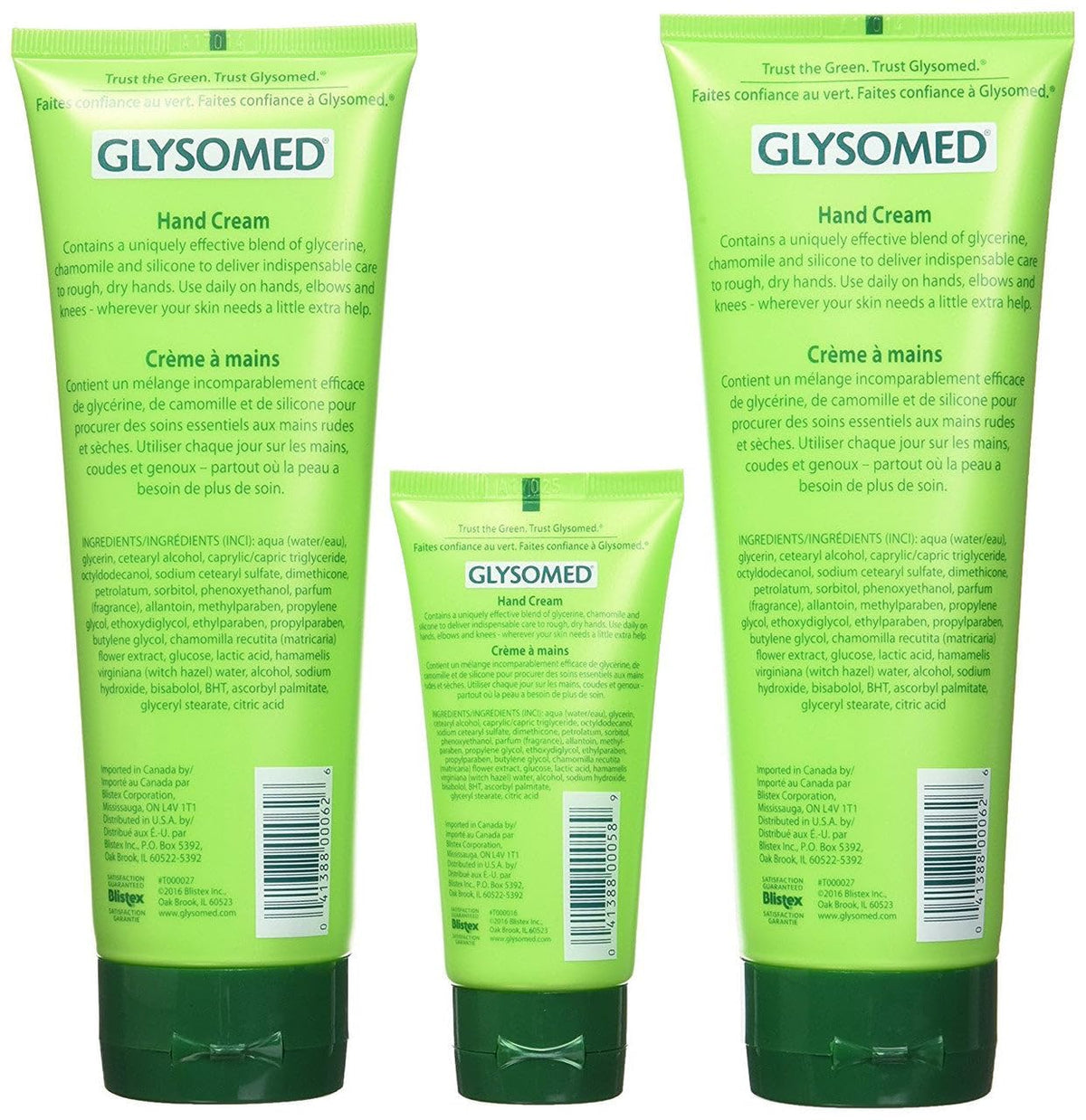 Glysomed regular blend with glycerin silicone chamomile soothing dry hands.
