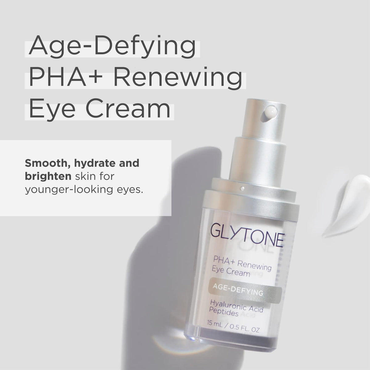 Glytone Age-Defying Eye Cream reduces dark circles while brightening and smoothing delicate skin.
