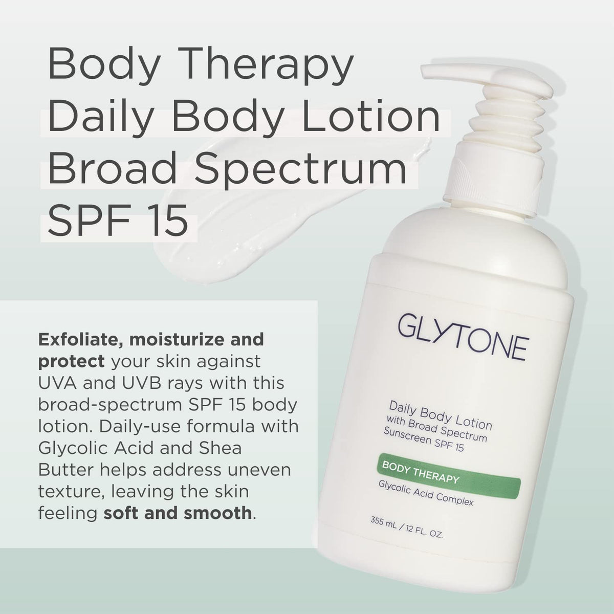 Glytone Daily Body Lotion with glycolic acid exfoliates rough skin