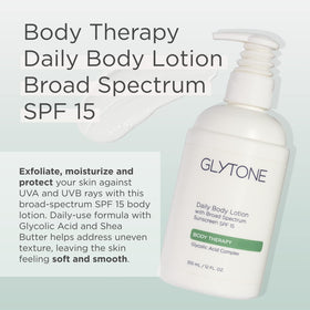 Glytone Daily Body Lotion with glycolic acid exfoliates rough skin
