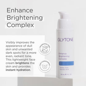 Close-up of Glytone Brightening Cream being applied to skin for a smooth finish.
