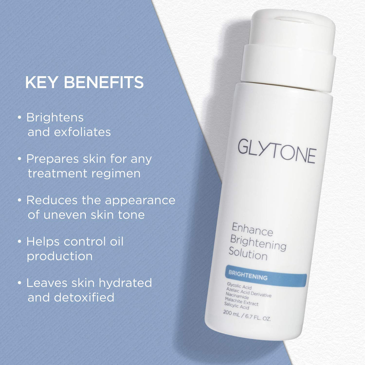 GLYTONE Enhance Brightening Solution close-up texture highlights gentle exfoliation for smoother skin