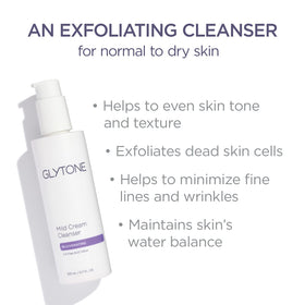 Glycolic acid 3.4 percent highlights active ingredients in Glytone Cleanser