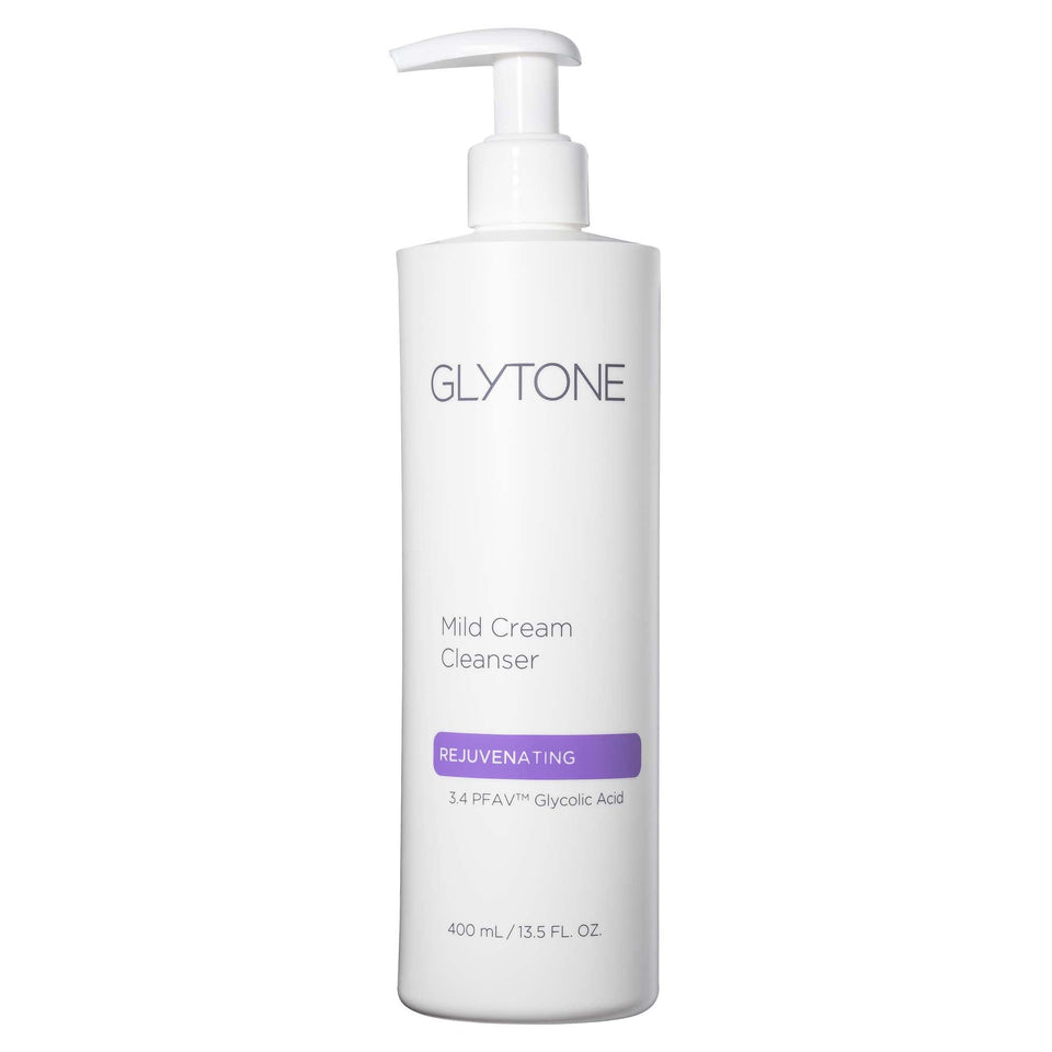 GLYTONE Glytone Mild Cream Cleanser packshot emphasizing exfoliating and hydrating formula